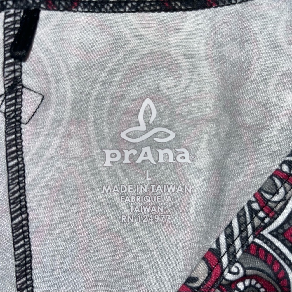 prAna Womens Veeda Red NADIA VNECK Faux Wrap DRESS 3/4 Sleeves Stretch Sz LG - Picture 9 of 12